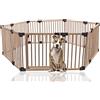 Bettacare Recinto Gioco per Cani in Legno, a Esagono, 6 x 120cm, Naturale, 76cm di Altezza, Zona Gioco per Cani e Cuccioli, Recinto per Animali Domestici, Area Cani Interna, Facile da Installare