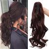 SEGO Coda Capelli Extension Clip Pinza Ricci Mossi 45cm # Vino Rosso - Posticci per Donna Ponytail Natural Hair di Nuova Tecnologia 140g Fascia Unica