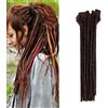 Silk-co 30cm Dreadlock Extension Uomo Capelli Finti Corti per Treccia a Unicetto Treccine Rasta Dread Braids Extension-Cioccolato