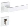 Gedotec maniglia per porta in alluminio ferramenta per porta bianca maniglia per porta della stanza - PUSH 1317 | Set di rosette per porte interne | Cilindro PZ | Maniglia per porta bianco opaco | 1