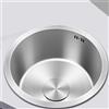 XUNFAKEJI Lavabo Rotondo Lavello Cucina Inox, Vasca Singola in Acciaio Inox Spazzolato Lavello da Incasso, Lavello Residenziale in Acciaio Inossidabile 304con kit di Scarico e Filtro a Cestello (42cm,B)