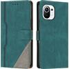 JZASES Cover per Xiaomi MI 11 Lite 4G / 5G, Custodia in PU Pelle, Antiurto Libro Portafoglio Protettiva Cover Compatibile con Xiaomi MI 11 Lite 4G / 5G, Verde