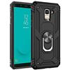 BestST Custodia per Samsung Galaxy J6 2018 Case Cover Armor Custodia Protettiva Rigida Dual Layer Armatura Resistente agli Urti con cavalletto per Galaxy J6 2018 Cover,Deluxe Special Edition,Nero