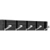 Wisfame Appendiabiti da Parete con 5 Pieghevole Ganci,Moderno Attaccapanni da Muro per Cameretta,Ingresso,Cucina,Bagno,Porta(Nero/Argento)