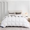 Uniency Piumino Letto Singolo Primaverile 135x200 cm, Copripiumino 100% Cotone, Piumone in Piuma 135x200 4 Stagioni, Caldo Trapunta Soffice e Traspirante (Certificato Oeko-TEX e RDS, Bianco, 1100gr)