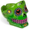 MIJOMA Sugar Skull Posacenere - Posacenere decorativo teschio in stile messicano Calaveras - Dipinto a mano in poliresina decorativa souvenir per fumatori (verde)