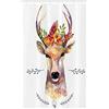 ABAKUHAUS Indie Tenda da Doccia Stalla Acquerello Deer Rustico, Set per Il Bagno in Tessuto con Ganci, 120 cm x 180 cm, Grigio Beige
