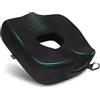 ZHOOGE Cuscino ortopedico, a ciambella, in memory foam, per sedia da ufficio, per emorroidi, ideale per ufficio, auto e sedie di casa, colore nero B, grande