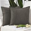 Madizz 2 Pezzi Lino in Poliestere Copricuscini Morbido Decorativo Fodere per Cuscino Lusso Stile per Divano Camera da Letto 40x40 cm Taupe Scuro