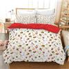 UGZDEA Copripiumino Natalizio Matrimoniale 220x240cm, set di biancheria da letto natalizia 3D con 2 federe, Babbo Natale, albero di Natale, cervo, regalo di Natale per bambini e adolescenti (C, 220x240cm)