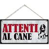 CARISPIBET Attenzione al cane! Cartello di avvertimento per l'ingresso esterno targa per la casa cartello per il cancello del giardino 15 x 30 cm