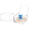 BENECREAT 2 Scatole in Acrilico Con Coperchio, 10x10x6cm / 4x4x2.3 Cubi Trasparenti Vetrina Scatole Organizzatore Contenitori Per Matrimonio Confezione Regalo Gioielli Ufficio Organizzazione