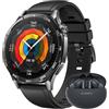 HUAWEI WATCH GT 5 46mm Smartwatch,Design elegante, Nuova modalità corsa e ciclismo, Monitoraggio della salute, 14 giorni1 di durata della batteria, iOS e Android, Nero + FreeBuds 5i Nero