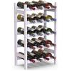 BAKAJI Cantinetta Portavino in Legno Bambù con 20 Scomparti per Vino Champagne, Portabottiglie da Terra, Cantina per Angolo Bar, Salotto, Cucina, Bistrot, Ristorante, 43.5 x 24.5 x 73 cm (Bianco)