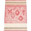 FILET - Strofinaccio Natalizio in Puro Cotone Jaquard, con Inserto in Tela Aida da Ricamare, Fantasia Noël, Colore Rosso, Misura 80 x 60 cm, Simpatica Idea Regalo, Made in Italy