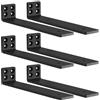 MLOQI 6 Pezzi Reggimensola Industrial, Staffe per Mensole Pesanti, Reggi Mensola da Muro, Reggimensola Legno, Supporto Mensola, Staffe a L (Nero 30 cm)