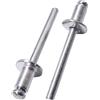 SKIR'CO (180 pz) Rivetti ciechi in alluminio 6,0 x 10 mm, mandrino in acciaio, rivetti a testa piatta, rivetti DIN 7337