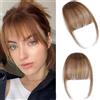 FFWTPY Extension Capelli Veri Clip Frangia Naturale Sintetica Frangetta Finta Bang Hair Clips Frontale Hairpiece Extensions Air Bangs per Donne Ragazze (Marrone)