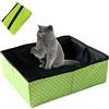 Macelitu Lettiera Pieghevole per Gatti Portatile da Viaggio, Impermeabile, Morbida, All'aperto Gabinetto per Campeggio, Casa, Altri Piccoli Animali, Verde, 40 * 30 cm