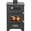 iperbriko Stufa a legna con forno MG450 SILVIA Nera potenza 14,8 Kw L50,5xp58,5xh90,5