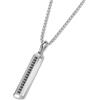 COAI Collana in Acciaio Inox da Uomo, Collana da Uomo con Ciondolo Barra Esagonale con Zirconia Cubica 60cm