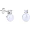Orecchini Donna Argento 925 Perle Bianche A Goccia Con Cristalli Austriaci E Zirconia Cubica, Oivzziy