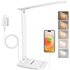 joyshie lampada da scrivania,lampada da lettura,dimmerabile lampada da tavolocon porta USB, 3 modalità di illuminazione, lampada da comodino pieghevole per lettura,unghie,lavoro,studiare,ufficio,dormitorio