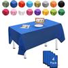 MORAINJAY 4 pz Tovaglia Antimacchia Impermeabile in Plastica,137x274cm Blu Scuro Rettangolare Tovaglia per Grande Tavolo per Natalizia,Feste,Interni Esterni Giardino Ristorante e Matrimonio Decor