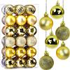 Taeku Palline di Natale, 36Pcs 4cm Infrangibili Albero di Natale Palla Decorazioni Opache Ornamenti con Ganci per Partito di Nozze di Vacanza (Oro)