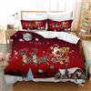 Gegeryozer Set di Biancheria da Letto Natalizia,Copripiumino a Tema Natalizio,Santa Moose Red 3 Pezzi per Bambini,Ragazzi e Ragazze (135×200 cm, C1)