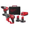 Milwaukee M12 FPP2F2-602X - KIT TRAPANO AVVITATORE CON PERCUSSIONE + TASSELLATORE SDS-PLUS + 2 BATTERIE M12 - MILWAUKEE