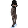 JUST BEAUTY TOUCH Calze in pizzo con motivo a fantasia taglie S - 4XL 20 denari, Black, M/L