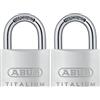 ABUS 54TI/40 Lucchetto Antifurto Set da 2 Pezzi, 40mm, Lega di Alluminio TITALIUM, Arco in Acciaio Temprato, Serratura Resistente