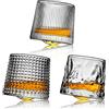 Webao - Set di 3 bicchieri da whisky, in cristallo soffiato a mano, di alta qualità, senza piombo, per scotch, bourbon, cognac e cocktail, 160 ml (3 pezzi)