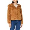 VERO MODA VMTHEA Hoody Short Faux Fur Jacket Boos Giacca, Marrone-Tobacco Brown, S Donna