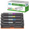 InkJello Compatibile Toner Cartuccia Sostituzione Per HP Colour LaserJet CM1312 CM1312n CM1312nfi CP1215 CP1217 CP1510 CP1514n CP1515n CP1518ni (Nero,Ciano,Magenta,Giallo 4-Pack)