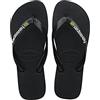 Havaianas Brasil Logo, Infradito Unisex - Adulto, Black Black 01, 33/34 EU