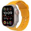 MoKo Cinturino Ocean Compatibile con Apple Watch Ultra 2 49mm 46mm 45mm 44mm 42mm per Uomo Donna, Cinturini di Ricambio Sportivi in Silicone per iWatch Serie 10 9 8 7 6 5 4 SE Ultra 2 1,Giallo