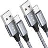 Baiwwa Cavo USB Type-C 1m 2Pezzi, 3A Ricarica Rapida Cavo USB Tipo C a USB A per Samsung Galaxy S21 S20 S22 S9 S10 S8 Plus Ultra, A20e A50 A51 A70 A71 A53 A11 A13 -Grigio