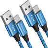 Baiwwa Cavo USB Type-C 1.5M 2Pezzi, Nylon 3A Tipo USB C Ricarica Rapida per Samsung Galaxy S21 S20 S22 S9 S10 S8 S10e Plus Ultra, A20e A50 A51 A70 A71 A53 A11 A13, Pixel, Redmi, LG -Blu