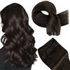 Hetto Extension Capelli Veri Tessitura 50 cm 100g Castano Scuro Capelli Lunghi Lisci Matassa di Capelli Veri per Tessitura #2