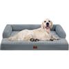Casa Paw Cuccia ortopedica per cani di taglia extra grande, impermeabile, XL, in memory foam, confortevole, con copertura rimovibile e lavabile, fondo antiscivolo (XL, grigio)