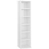 vidaXL Armadio a Mensola per CD, Mobile di immagazzinaggio per Ufficio Casa, Bianco Lucido, 21x20x88 cm, stoccaggio, in Legno di Ingegneria