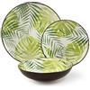 Excelsa Panama Servizio Piatti 18 Pezzi, Stoneware, Decoro Foliage