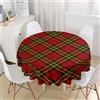 Chickwin-Shop Chickw11 Tovaglia Rotonda in Poliestere, Tovaglia di Stampa Classico Plaid retrò, Impermeabile e Antimacchia, Lusso, Riutilizzabile per Decorazione Tavolo Casa Cucina (Plaid Scozzese,150cm)