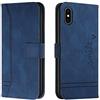 Bravoday Cover per iPhone XS Max, Flip Custodia in Pelle PU Portafoglio Custodia per iPhone XS Max, con Slot per Schede, Blu