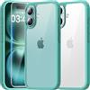 TAURI Cover per iPhone 16 con Pellicola in Vetro Temperato,Trasparente Custodia per Sottile Anticaduta - Verde