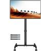 BONTEC Supporto TV da Pavimento con 4 Ruote per Schermo 13-42 pollici LED LCD Plasma, Carrello Staffa Porta Mobile Supporto TV Fino a 20 kg, Max VESA 200 x 200 mm