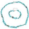 Treasure Bay Set di collana e bracciale con gemme naturali blu turchese, zaffiro e giada per donne e ragazze, Gemma