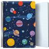 Grafoplás | Taccuino con copertina in plastica | 80 fogli a quadretti 4 x 4 90 g | Formato foglio | Spirale | Chiusura di sicurezza Coil Lock | Collezione Design Bits&Bobs Pop Up Design Space |